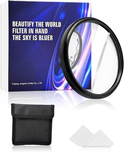 Center Field Split Diopter Effect Filter 82mm, Blur Zoom Center Double Glass Linear Prism Filter Dreamy Fog Repeated Color Special Effect Filters for DSLR/Mirrorless Camera Lens in Saudi Arabia