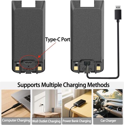 TYT MD-390 بطارية أصلية لراديو اتجاهين USB-C Type-C 7.2 فولت 3600 مللي أمبير في الساعة تكبير البطارية متوافقة مع TYT MD-UV390 MD-UV390 GPS DMR MD-390 MD-UV390 Plus RT81 أجهزة اتصال لاسلكية in Kuwait