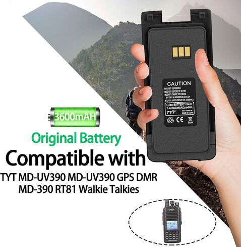 TYT MD-390 بطارية أصلية لراديو اتجاهين USB-C Type-C 7.2 فولت 3600 مللي أمبير في الساعة تكبير البطارية متوافقة مع TYT MD-UV390 MD-UV390 GPS DMR MD-390 MD-UV390 Plus RT81 أجهزة اتصال لاسلكية in Kuwait