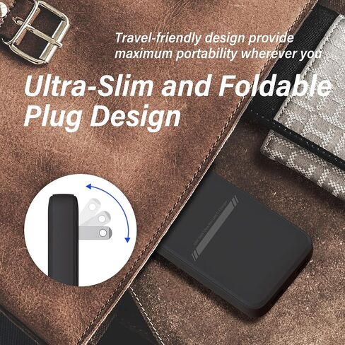 45W USB Wall Charger,Flat Wall Charger,Dual USB C with PD 3.0 & GaN,Folding USB Wall Plug for Traveling,Fast Charging for Laptops,Phones,Support Super Fast Charging for Samsung Galaxy, Black in Saudi Arabia