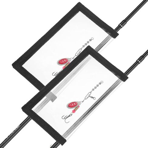 Skrfren 2 Pcs Clear Fishing Lure Wraps Transparent Lure Covers Clear Hook Cover Fishing Hook Covers Bait Keeper Fish Hooks Storage Protectors Easily See Lures Keep Fishermen Fishings Safe for Rod in Saudi Arabia