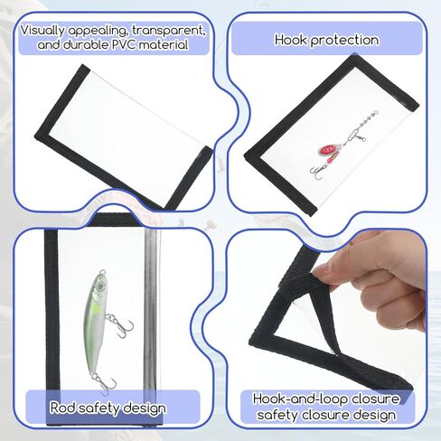 Skrfren 2 Pcs Clear Fishing Lure Wraps Transparent Lure Covers Clear Hook Cover Fishing Hook Covers Bait Keeper Fish Hooks Storage Protectors Easily See Lures Keep Fishermen Fishings Safe for Rod in Saudi Arabia