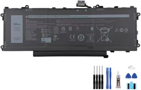 compatible For Dell Latitude 9440 2-in-1 9450 2-in-1 Series K2CPY MWK05 LCD Display Touch Screen Digitizer Full Assembly Replacement Screen Repair Kit battery GT6TK + Free Tools，For GT6TK LCD in Kuwait