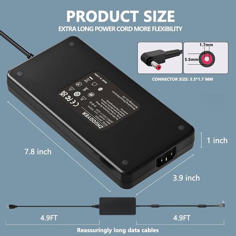 330W for Acer Laptop Charger 5.5 x 1.7MM, Compatible with Predator Helios 15 16 18 Series, PH18-71, PH18-71-76B3, PH18-71-94F1, PH317-56-70XJ, Predator Triton 17 X PTX17-71 Gaming Laptop Power Supply in Saudi Arabia