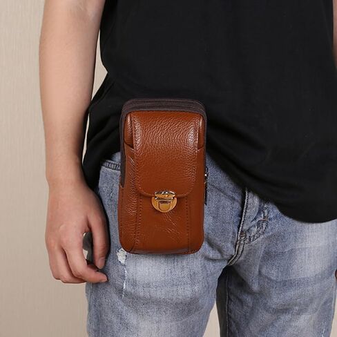 BESTYASH Waist Bag for Men, Waterproof Cowhide Phone Fanny Pack in Saudi Arabia