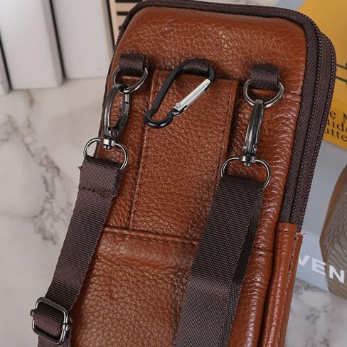 BESTYASH Waist Bag for Men, Waterproof Cowhide Phone Fanny Pack in Saudi Arabia