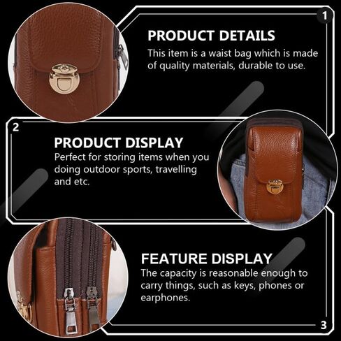 BESTYASH Waist Bag for Men, Waterproof Cowhide Phone Fanny Pack in Saudi Arabia