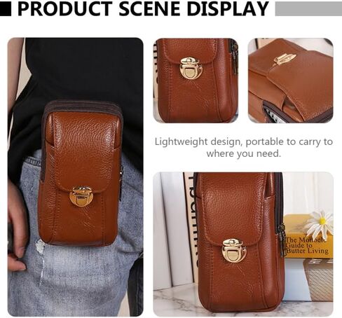 BESTYASH Waist Bag for Men, Waterproof Cowhide Phone Fanny Pack in Saudi Arabia