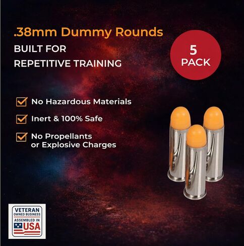 S.T. Action Pro 38 Special Dummy Rounds – Orange Safety Trainer Dummy Rounds, Reusable Dry Fire Training Ammunition (5-Pack) for Gun Owners - Veteran-Owned, Assembled in The USA in Kuwait