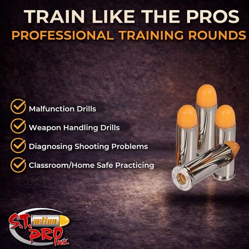 S.T. Action Pro 38 Special Dummy Rounds – Orange Safety Trainer Dummy Rounds, Reusable Dry Fire Training Ammunition (5-Pack) for Gun Owners - Veteran-Owned, Assembled in The USA in Kuwait