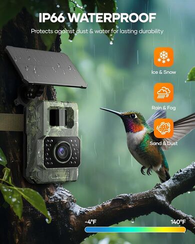 Assark Solar Trail Camera 48MP 30FPS, WiFi Bluetooth Game Camera with Motion Activated 0.2s Trigger, Night Vision Motion Activated IP66 Waterproof for Wildlife Scouting with 32GB Micro SD Card in Saudi Arabia