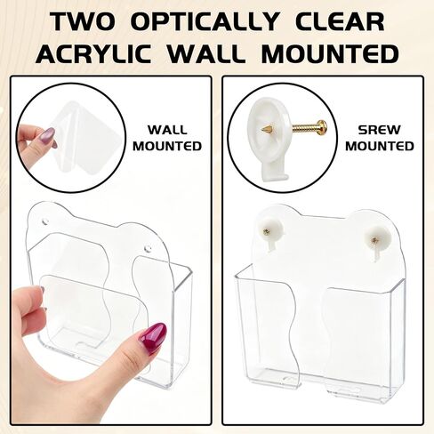 2Pcs Clear Acrylic Wall Phone Mount Charging Stand Floating Shelf Dock Bracket in Kuwait