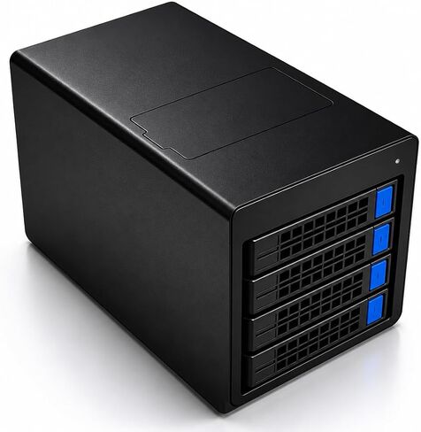 USB 4.0 40Gbps Hybrid 4 Bay 2.5/3.5" SATA HDD/SSD+1 Bay M.2 NVMe (M/B+M Key) Aluminum Enclosure. Dual USB4.0 Port (Daisy Chain). Support 128TB (4*30TB HDD+1*8TB 2230/2242/2260/2280/22110 SSD) in Kuwait