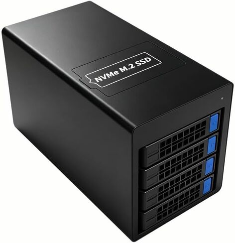 USB 4.0 40Gbps Hybrid 4 Bay 2.5/3.5" SATA HDD/SSD+1 Bay M.2 NVMe (M/B+M Key) Aluminum Enclosure. Dual USB4.0 Port (Daisy Chain). Support 128TB (4*30TB HDD+1*8TB 2230/2242/2260/2280/22110 SSD) in Kuwait