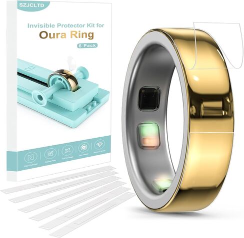 6 Pack Ring Skin for Oura Ring 5, Clear Full Coverage TPU Protector with Exclusive Installation Tool Kit, Bubble-Free Anti-Scratch, No Interference with Sensors & Charging (Size 9) in Saudi Arabia