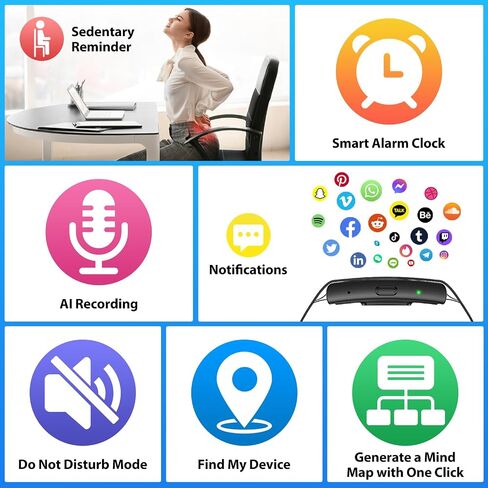 Wearable Voice Activated AI Recorder with Transcription & Fitness Tracker in Kuwait