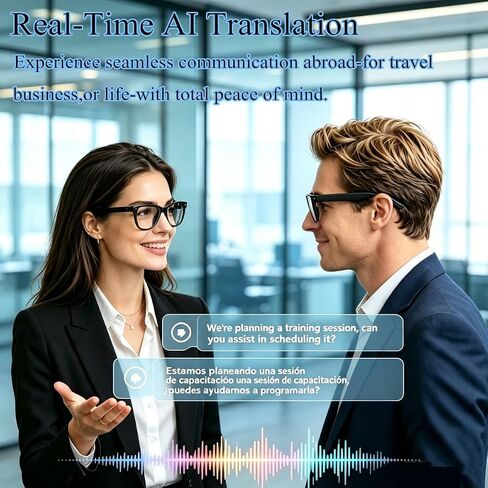 Uigsas Camera Glasses AI Smart Glasses with Camera,Video Recording Bluetooth Glasses for Men Women 4K HD Outdoor AI Video Glasses for Real Time Translation in Saudi Arabia