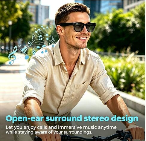 Uigsas Camera Glasses AI Smart Glasses with Camera,Video Recording Bluetooth Glasses for Men Women 4K HD Outdoor AI Video Glasses for Real Time Translation in Saudi Arabia