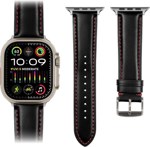 Belemay Handcrafted Full-Grain Vegetable-Tanned Leather Bands Compatible with Band for Apple Watch Ultra3/2/1 Series 11/10/9/8/7/6/5/4/3/2/1/SE3/SE2/SE/ - 38mm/42mm/42mm/44mm/45mm/46mm/49mm in Saudi Arabia