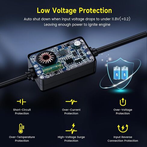 GKU Adjustable Hardwire Kit for GKU Dash Cam, 4 Fuses, Type-C Port, Micro 2, ATO(ATC), Mini(ATS), Mini Low Profile, Parking Monitoring with Low Voltage Protection in Saudi Arabia