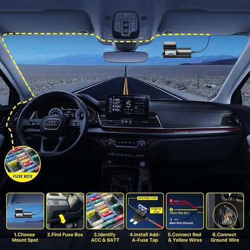 GKU Adjustable Hardwire Kit for GKU Dash Cam, 4 Fuses, Type-C Port, Micro 2, ATO(ATC), Mini(ATS), Mini Low Profile, Parking Monitoring with Low Voltage Protection in Saudi Arabia
