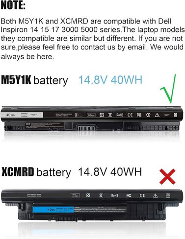 M5Y1K Battery for Dell Inspiron 15 5555 5558 5559 3552 3558 3567 14 3451 3452 3458 5458 17 5755 5758 5759 P51F VN3N0 [2600mAh 40Wh 14.8V] Replacement Battery in Kuwait