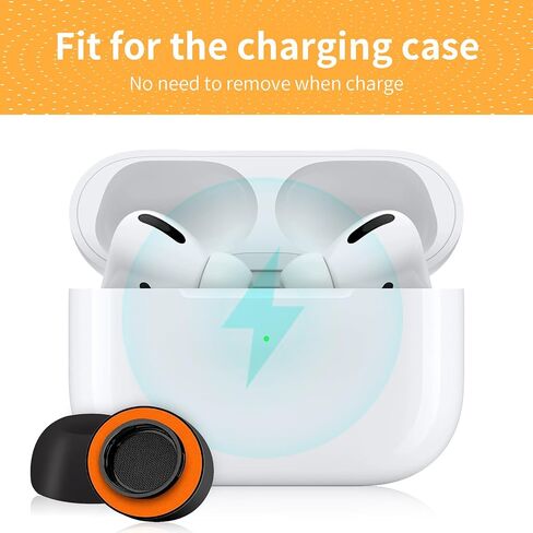 Memory Foam Ear Tips for AirPods Pro and AirPods Pro 2 Silicone Shield，Secure, Comfortable, Replacement Tip, Better Noise Cancellation, 3 Pairs Replacement Tips (Black, Large) in Saudi Arabia