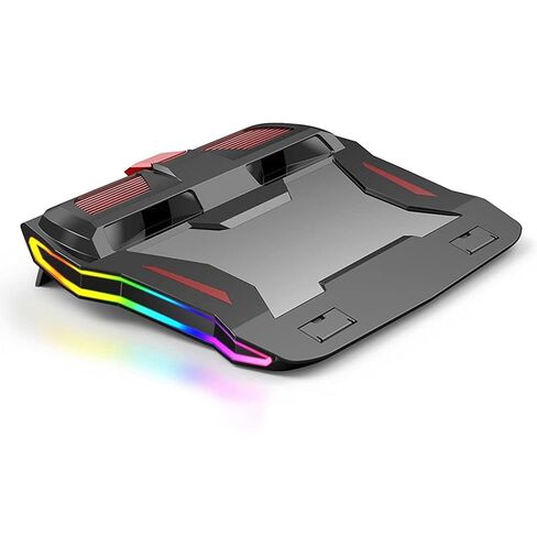 RGB Gaming Laptop Cooler Adjustable Notebook Stand 3000 RPM Powerful Air Flow Cooling Pad for 12-17 Inch in Saudi Arabia