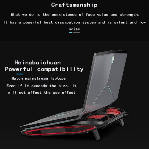 RGB Gaming Laptop Cooler Adjustable Notebook Stand 3000 RPM Powerful Air Flow Cooling Pad for 12-17 Inch in Saudi Arabia