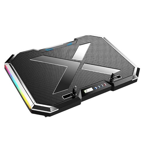 Gaming Laptop Cooler Six Fan Led Screen Two Port RGB Lighting Cooling Pad Notebook Stand for 12-17 Inch in Saudi Arabia