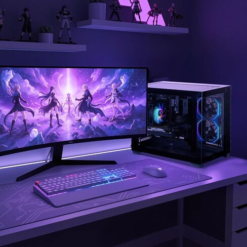 كمبيوتر مكتبي للألعاب MLOONG، AMD Ryzen 5 5500 (6 كور 12 خيط حتى 4.2 جيجا)، رسومات AMD Radeon RX 6500XT 4 جيجابايت، ذاكرة وصول عشوائي DDR4 سعة 16 جيجابايت بسرعة 3200 ميجاهرتز، 512 جيجابايت NVMe SSD، 650 وات PSU، كمبيوتر برجي مُصمم مسبقًا بتقنية WiFi مع نظ in Kuwait