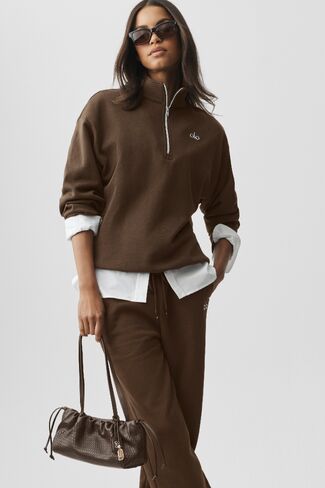 Alo Yoga Accolade 1/4 Zip Pullover - Espresso in Kuwait