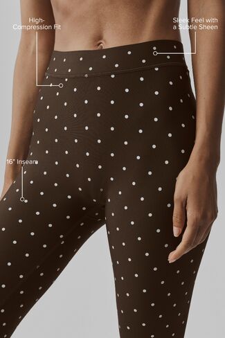 Alo Yoga Airlift Polka Dot High-Waist Iconic 90's Capri - Espresso/White in Saudi Arabia