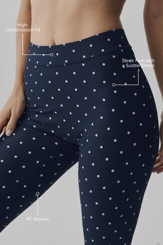 Alo Yoga Airlift Polka Dot High-Waist Iconic 90's Capri - Navy/White in Saudi Arabia