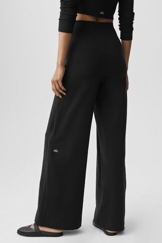 Alo Yoga Airbrush High-Waist Wide Leg Pant (Long) - Black in Saudi Arabia