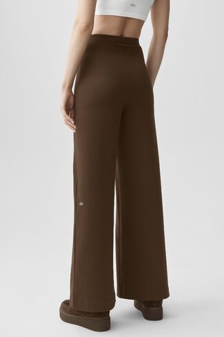 Alo Yoga Airbrush High-Waist Wide Leg Pant (Long) - Espresso in Saudi Arabia