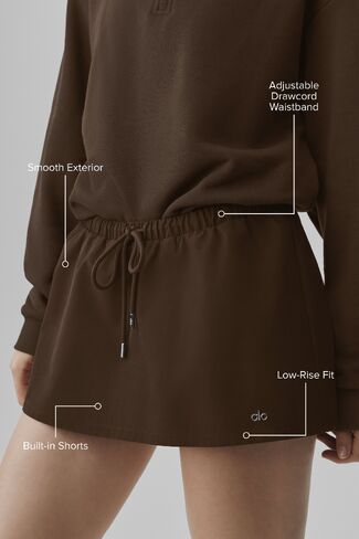 Alo Yoga Low-Rise Best Bet Skirt - Espresso in Saudi Arabia