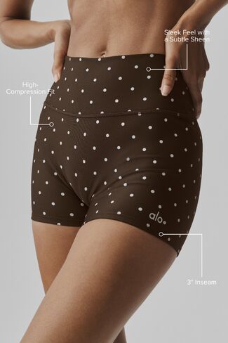 Alo Yoga 3" Airlift Polka Dot High-Waist Short - Espresso/White in Saudi Arabia