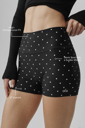 Alo Yoga 3" Airlift Polka Dot High-Waist Short - Black/White in Saudi Arabia