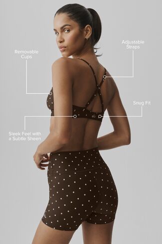 Alo Yoga Airlift Polka Dot Splendor Bra - Espresso/White in Saudi Arabia