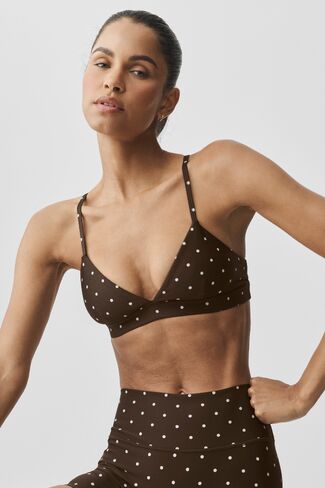 Alo Yoga Airlift Polka Dot Splendor Bra - Espresso/White in Saudi Arabia
