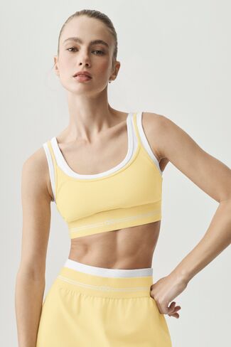 Alo Yoga Airbrush Better Together Bra - Warm Butter/White in Saudi Arabia
