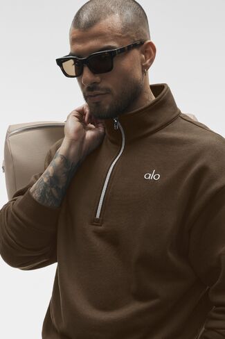 Alo Yoga Accolade 1/4 Zip Pullover - Espresso in Saudi Arabia