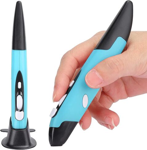 Wireless Pen Mouse, 2.4G Optical Pocket Mouse with Adjustable 800/1600 DPI Mini USB Computer Stylus for Laptop PC Portable Finger Mouse Pen (Blue) in Saudi Arabia