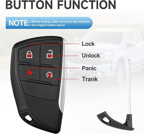 Smart Key Fob Replacement Remote fits for Chevy Blazer EV 2024-2025 Colorado 2023-2026 Equinox EV 2024-2026 Silverado 2021-2026 Tahoe 2022-2025 Traverse 2025-2026 Car Keyless Entry YG0G21TB2 433Mhz in Saudi Arabia