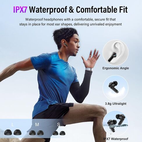 Thunelec Active Noise Cancelling Ear Buds 48H Wireless Earbuds,Black in Saudi Arabia