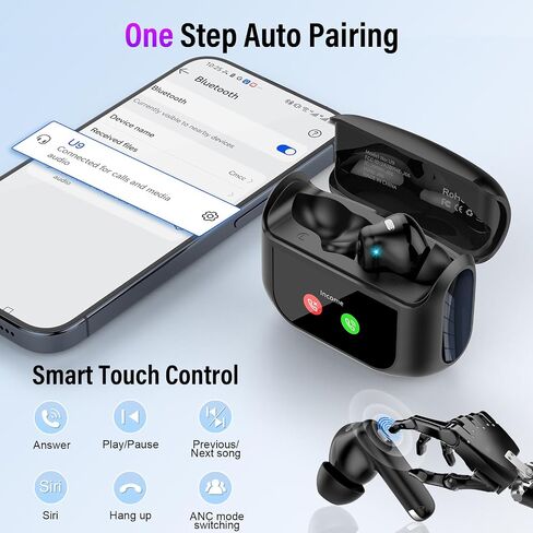 Thunelec Active Noise Cancelling Ear Buds 48H Wireless Earbuds,Black in Saudi Arabia