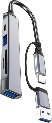 USB C Extension Cable USB Splitter Card Reader Port, Gray in Saudi Arabia