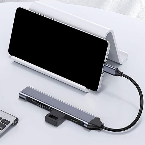 USB C Extension Cable USB Splitter Card Reader Port, Gray in Saudi Arabia