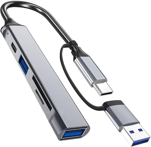 USB C Extension Cable USB Splitter Card Reader Port, Gray in Saudi Arabia